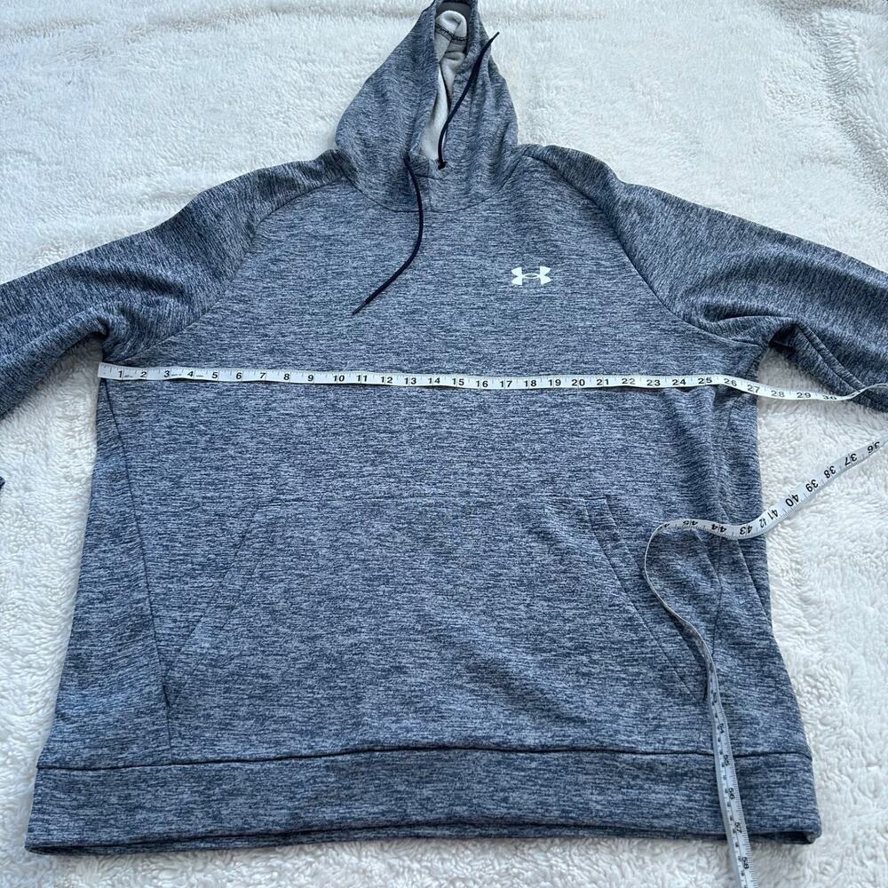 Under Armour Men Armour Fleece Twist Hoodie Navy XXL Gorpcore Hiking Gym Workout - Picture 5 of 7